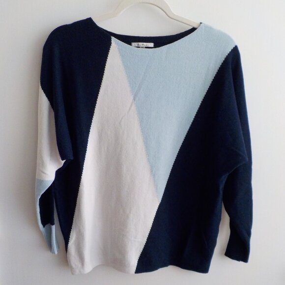 Vilci Milano Sweaters - Vilci Milano Sweater - Colorblock - Blue White -  Medium  (558)